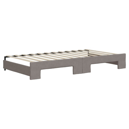 Divano Letto Estraibile con Materassi Tortora 100x200cm Tessuto