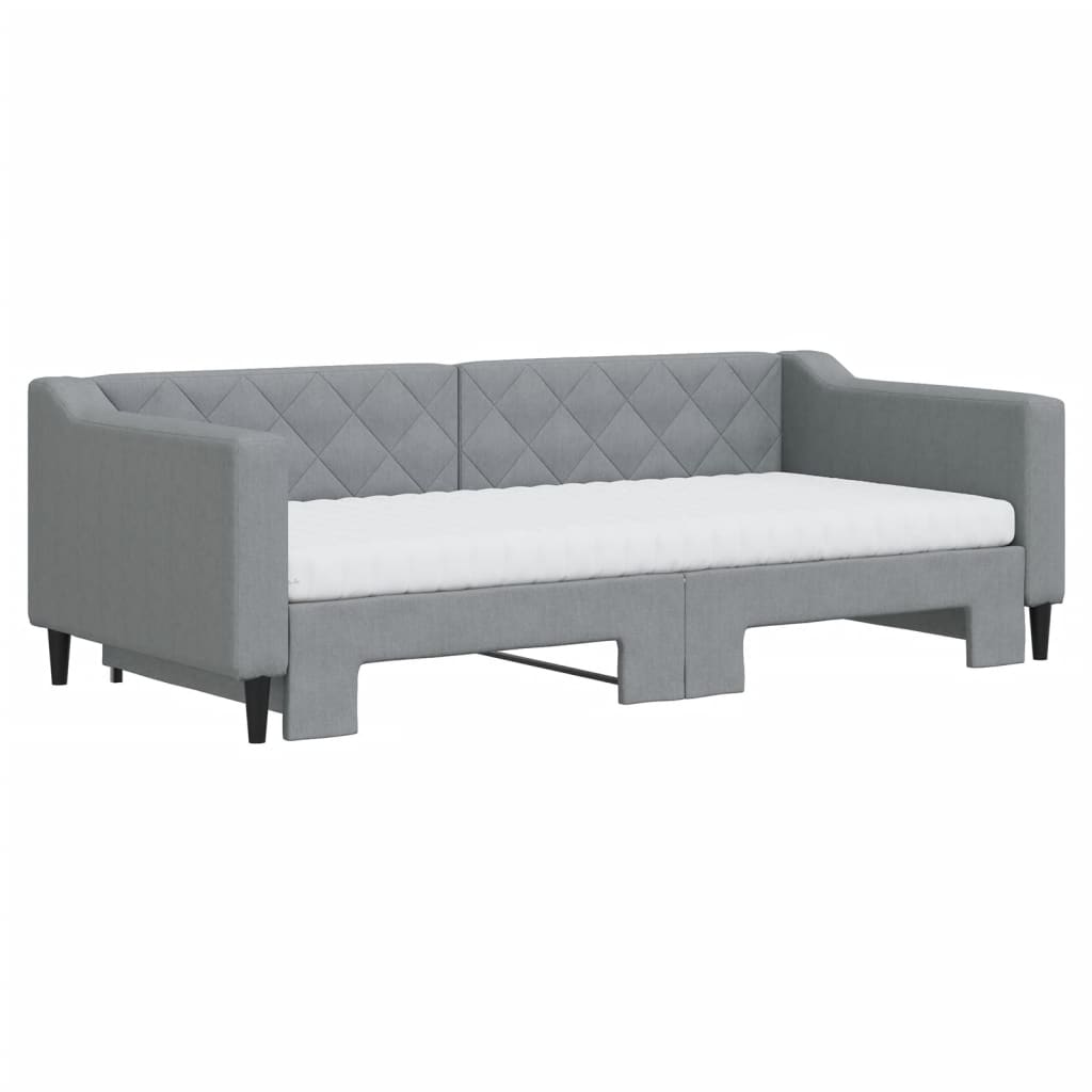 Divano Letto Estraibile Materassi Grigio Chiaro 90x190 Tessuto