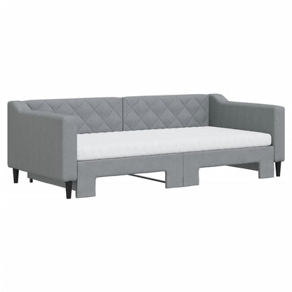 Divano Letto Estraibile Materassi Grigio Chiaro 90x190 Tessuto