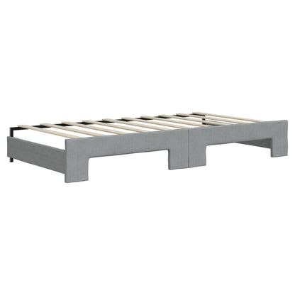 Divano Letto Estraibile Materassi Grigio Chiaro 90x190 Tessuto