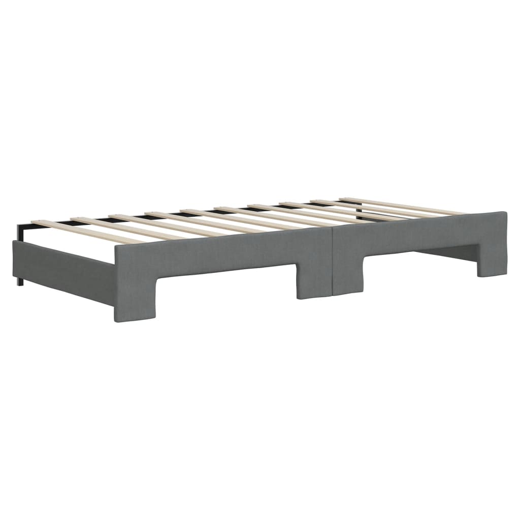 Divano Letto Estraibile Materassi Grigio Scuro 90x190cm Tessuto