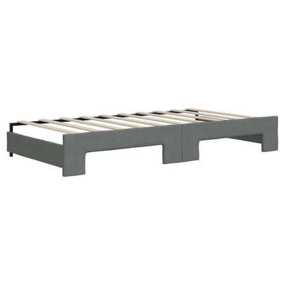 Divano Letto Estraibile Materassi Grigio Scuro 90x190cm Tessuto