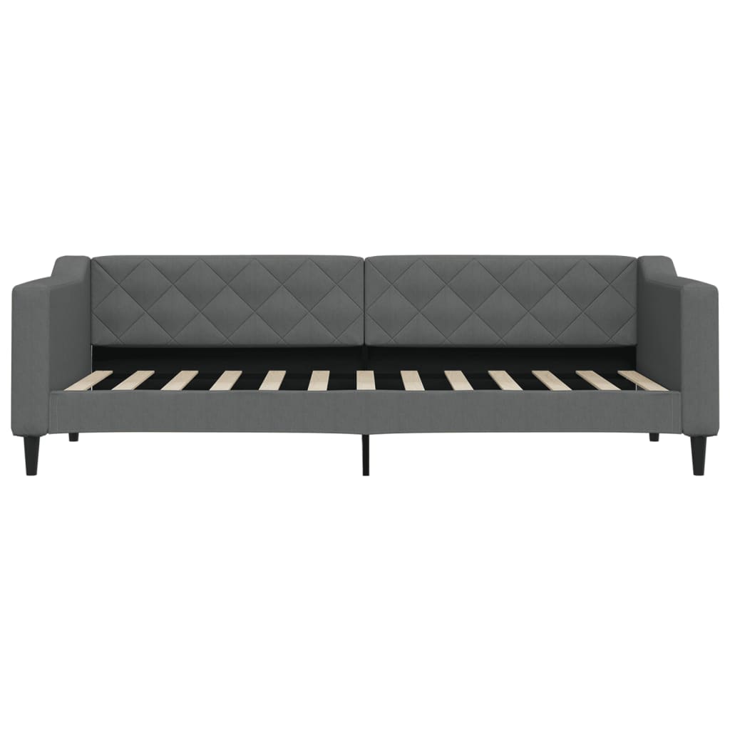 Divano Letto Estraibile Cassetti Grigio Scuro 80x200cm Tessuto