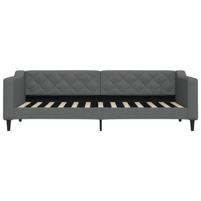 Divano Letto Estraibile Cassetti Grigio Scuro 80x200cm Tessuto
