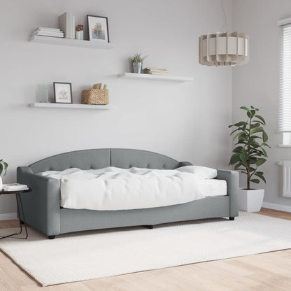Divano Letto con Materasso Grigio Chiaro 90x190 cm in Tessuto