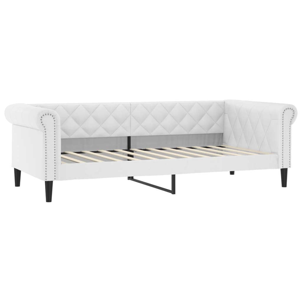 Divano Letto con Materasso Bianco 90x200 cm in Similpelle