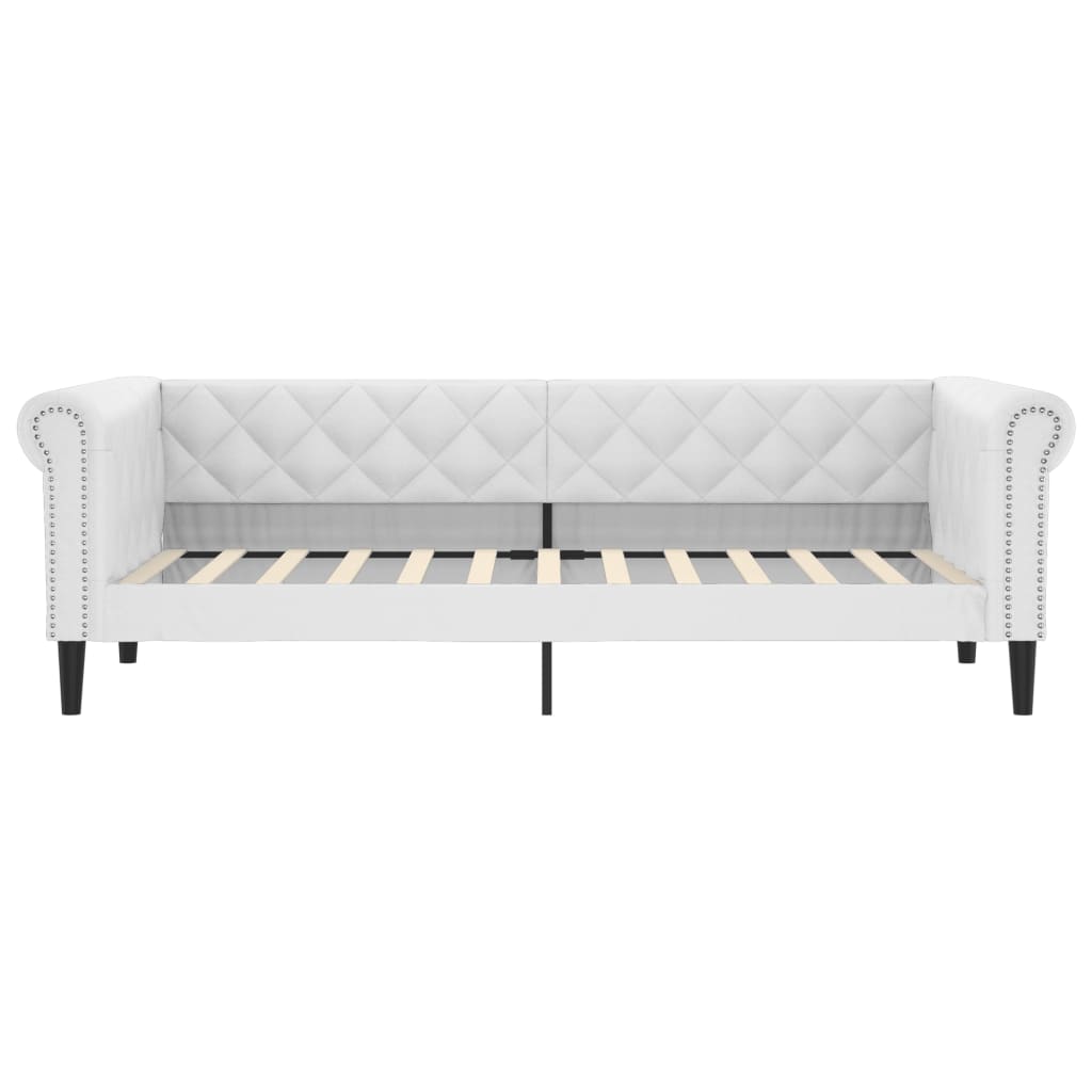 Divano Letto con Materasso Bianco 90x200 cm in Similpelle