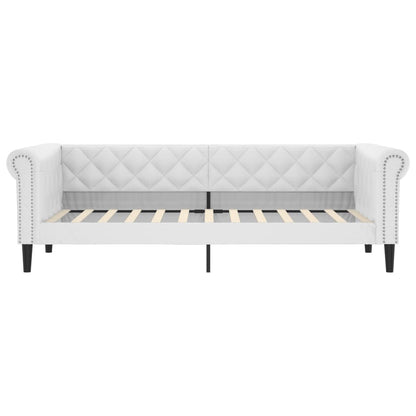 Divano Letto con Materasso Bianco 90x200 cm in Similpelle