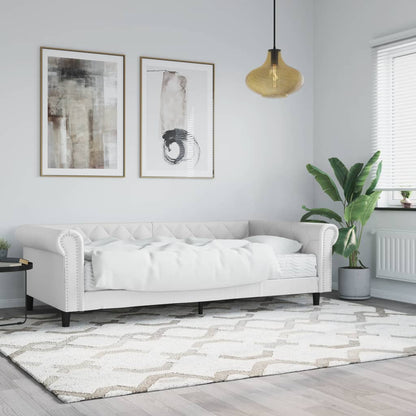 Divano Letto con Materasso Bianco 90x200 cm in Similpelle