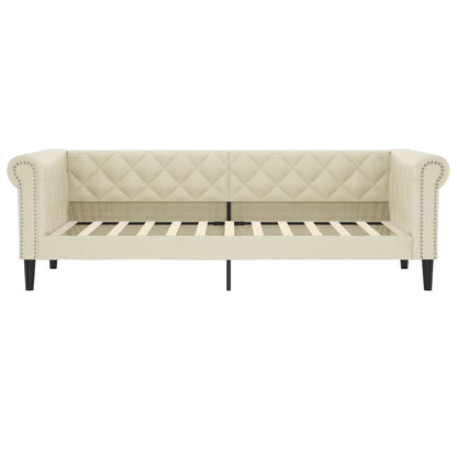 Divano Letto con Materasso Crema 90x200 cm in Similpelle