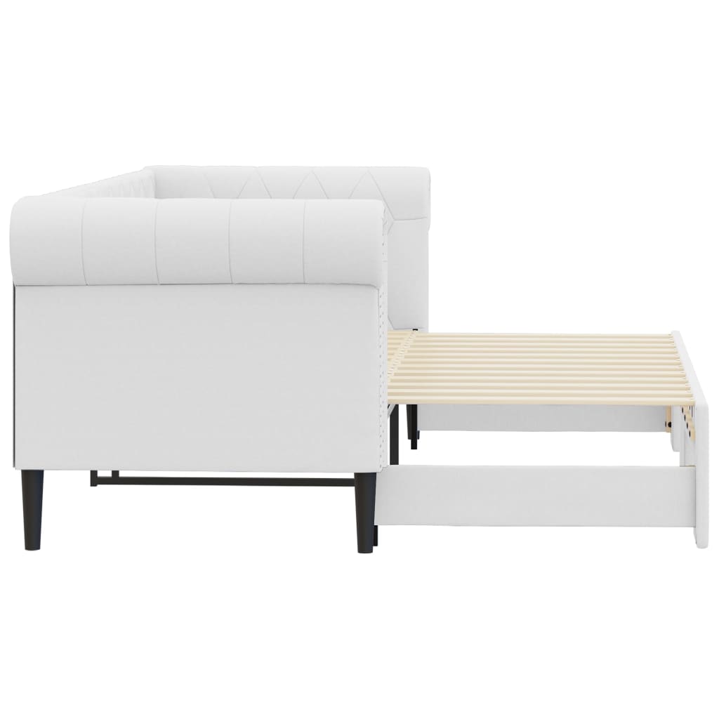 Divano Letto con Letto Estraibile Bianco 90x200cm in Similpelle