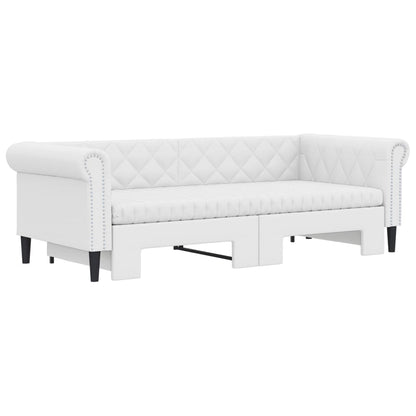 Divano Letto Estraibile e Materassi Bianco 90x200 cm Similpelle
