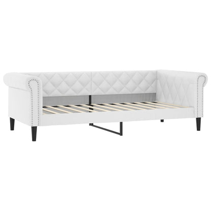 Divano Letto Estraibile e Materassi Bianco 90x200 cm Similpelle