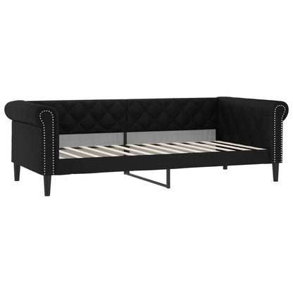 Divano Letto Estraibile con Cassetti Nero 90x200 cm Similpelle
