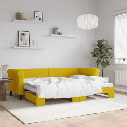 Divano Letto con Letto Estraibile Giallo 80x200 cm in Velluto
