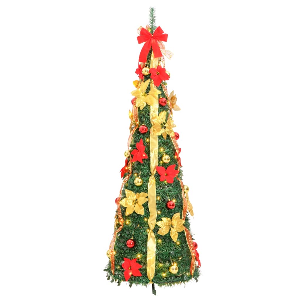 Albero di Natale Artificiale Pop-up con 50 LED Verde 120 cm