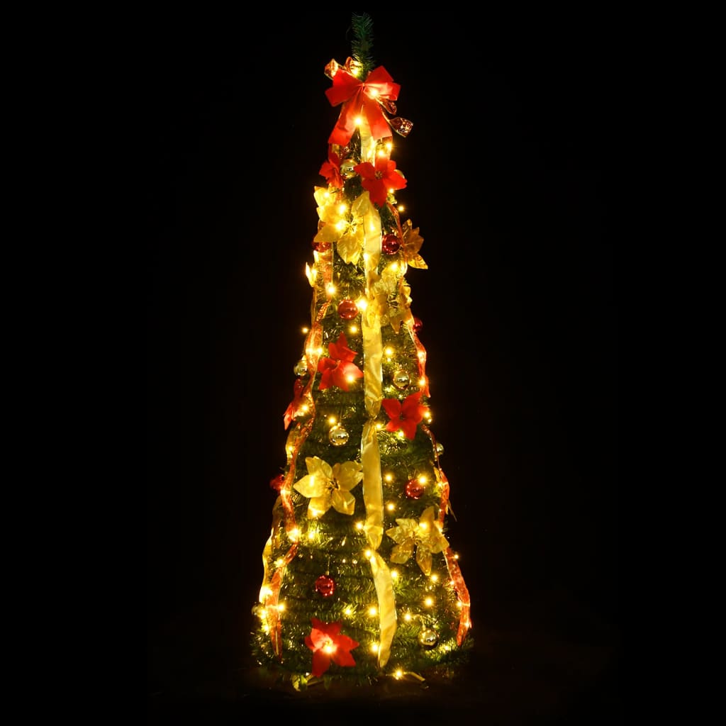 Albero di Natale Artificiale Pop-up con 200 LED Verde 210 cm