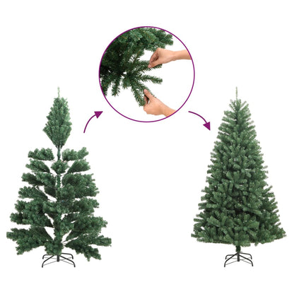 Albero di Natale Artificiale Incernierato con Base Verde 120 cm