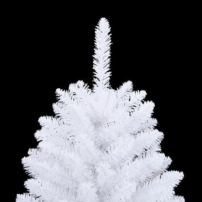 Albero di Natale Artificiale Incernierato con Base Bianco 150cm