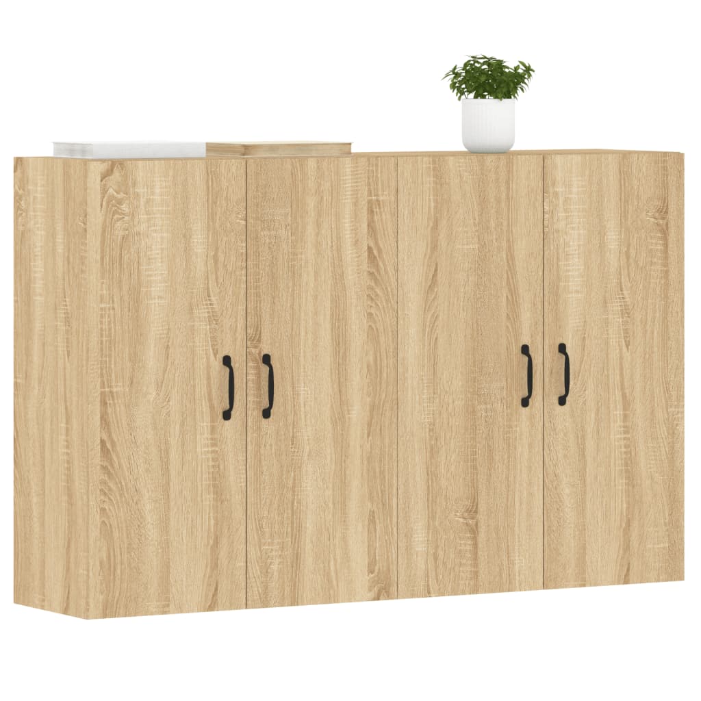 Armadietti a Parete 2 pz Rovere Sonoma in Legno Multistrato