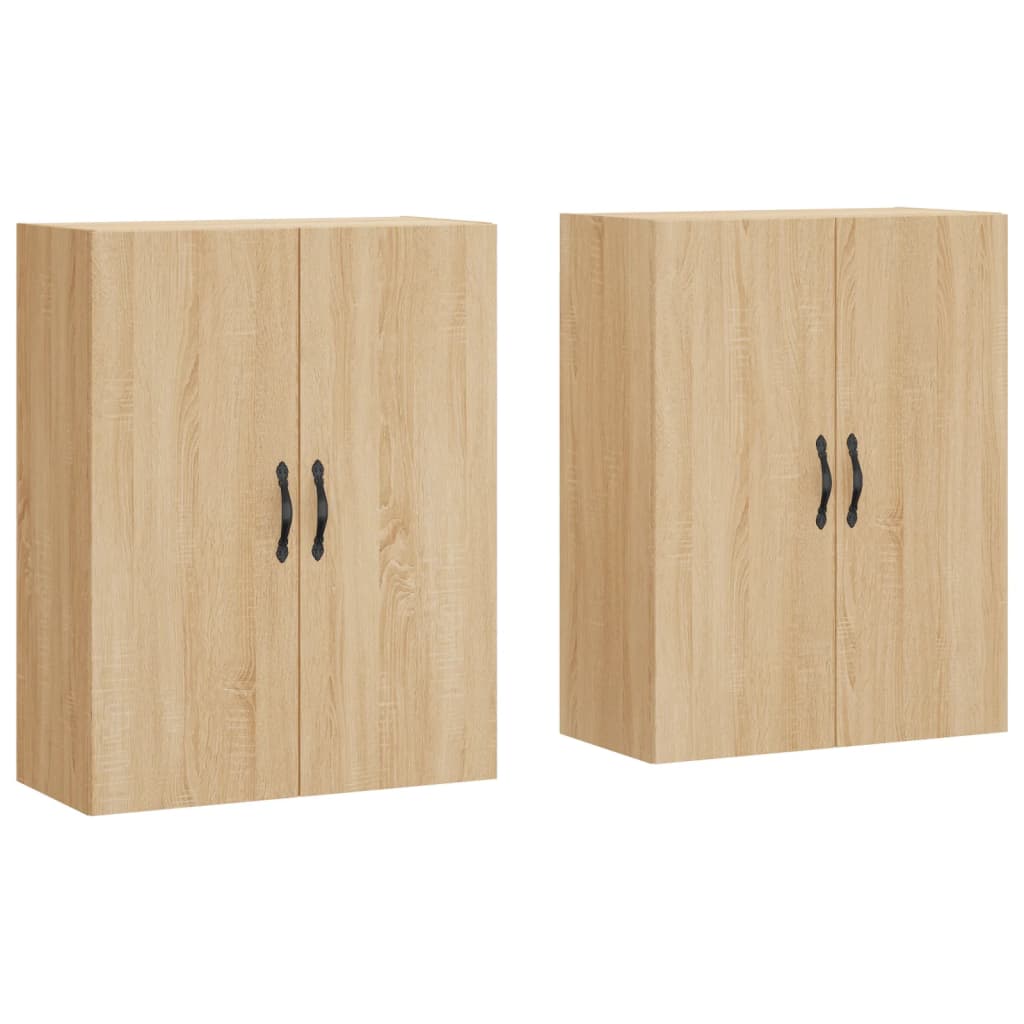 Armadietti a Parete 2 pz Rovere Sonoma in Legno Multistrato