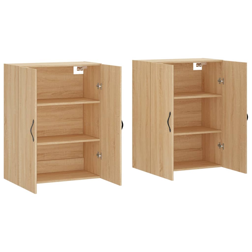 Armadietti a Parete 2 pz Rovere Sonoma in Legno Multistrato