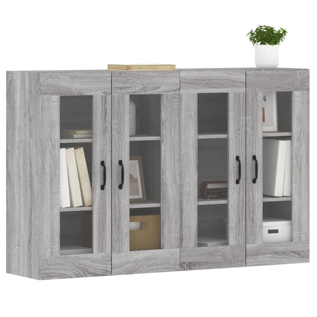 Armadietti a Parete 2 pz Grigio Sonoma in Legno Multistrato