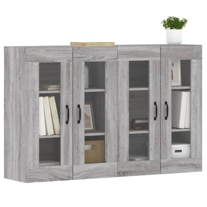 Armadietti a Parete 2 pz Grigio Sonoma in Legno Multistrato