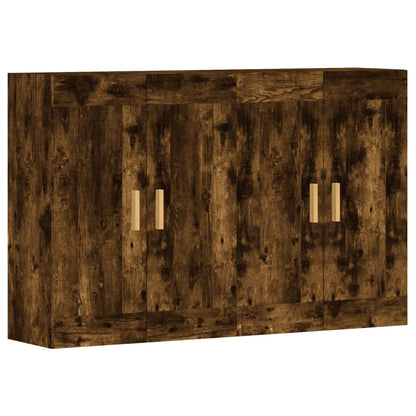 Armadietti a Parete 2 pz Rovere Fumo in Legno Multistrato