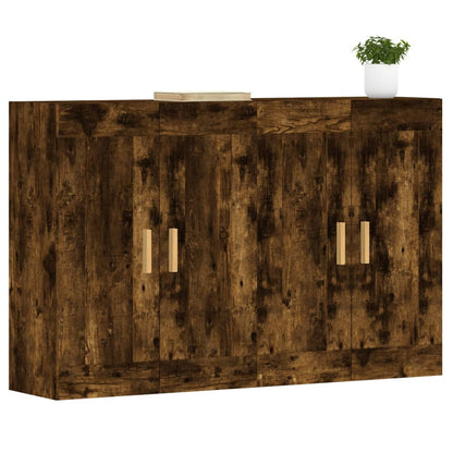 Armadietti a Parete 2 pz Rovere Fumo in Legno Multistrato