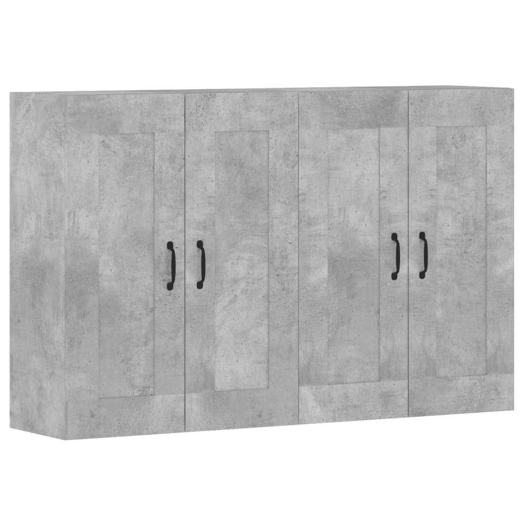 Armadietti a Parete 2 pz Grigio Cemento in Legno Multistrato