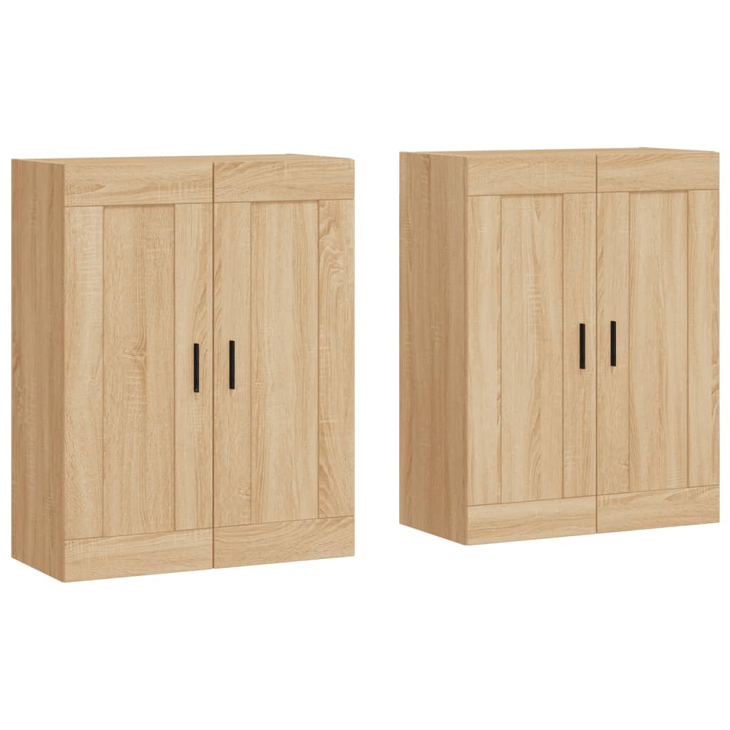 Armadietti a Parete 2 pz Rovere Sonoma in Legno Multistrato