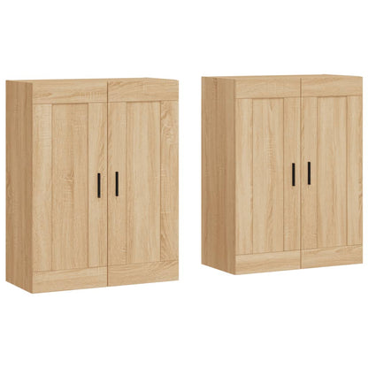 Armadietti a Parete 2 pz Rovere Sonoma in Legno Multistrato