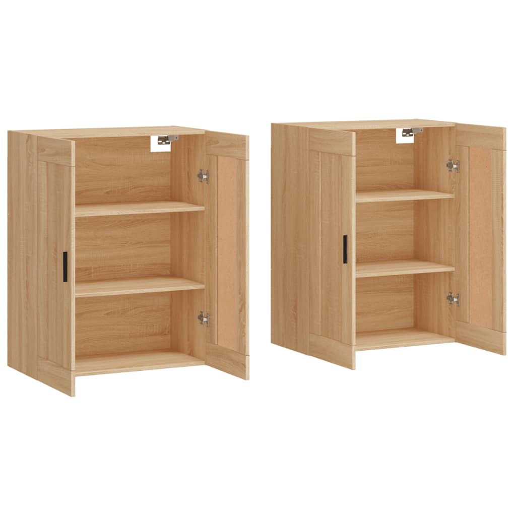 Armadietti a Parete 2 pz Rovere Sonoma in Legno Multistrato