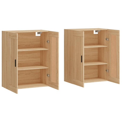 Armadietti a Parete 2 pz Rovere Sonoma in Legno Multistrato