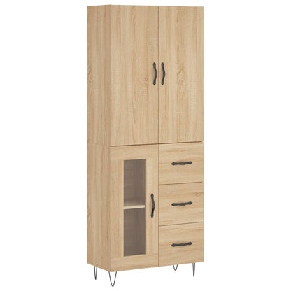 Credenza Rovere Sonoma 69,5x34x180 cm in Legno Multistrato