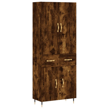 Credenza Rovere Fumo  69,5x34x180 cm in Legno Multistrato