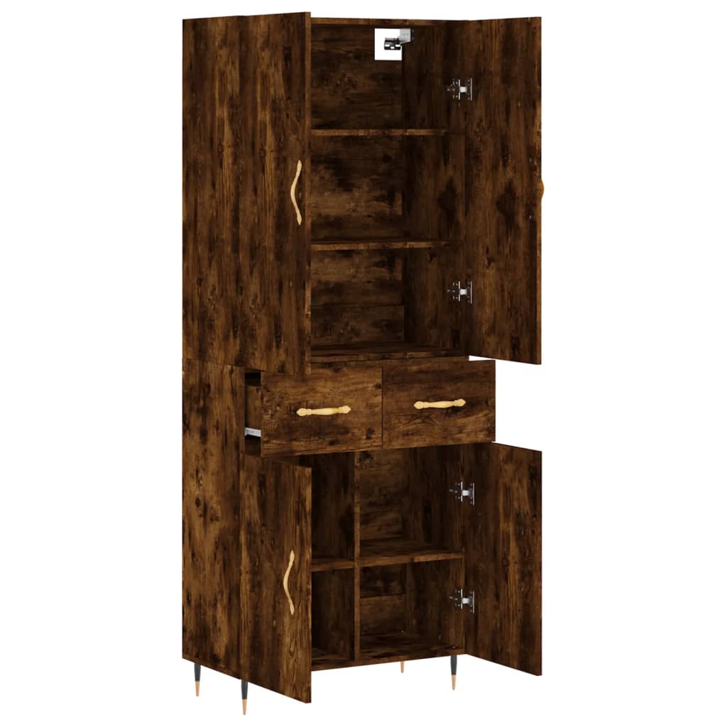 Credenza Rovere Fumo  69,5x34x180 cm in Legno Multistrato