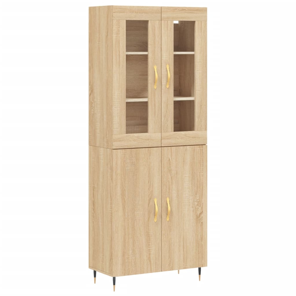 Credenza Rovere Sonoma 69,5x34x180 cm in Legno Multistrato