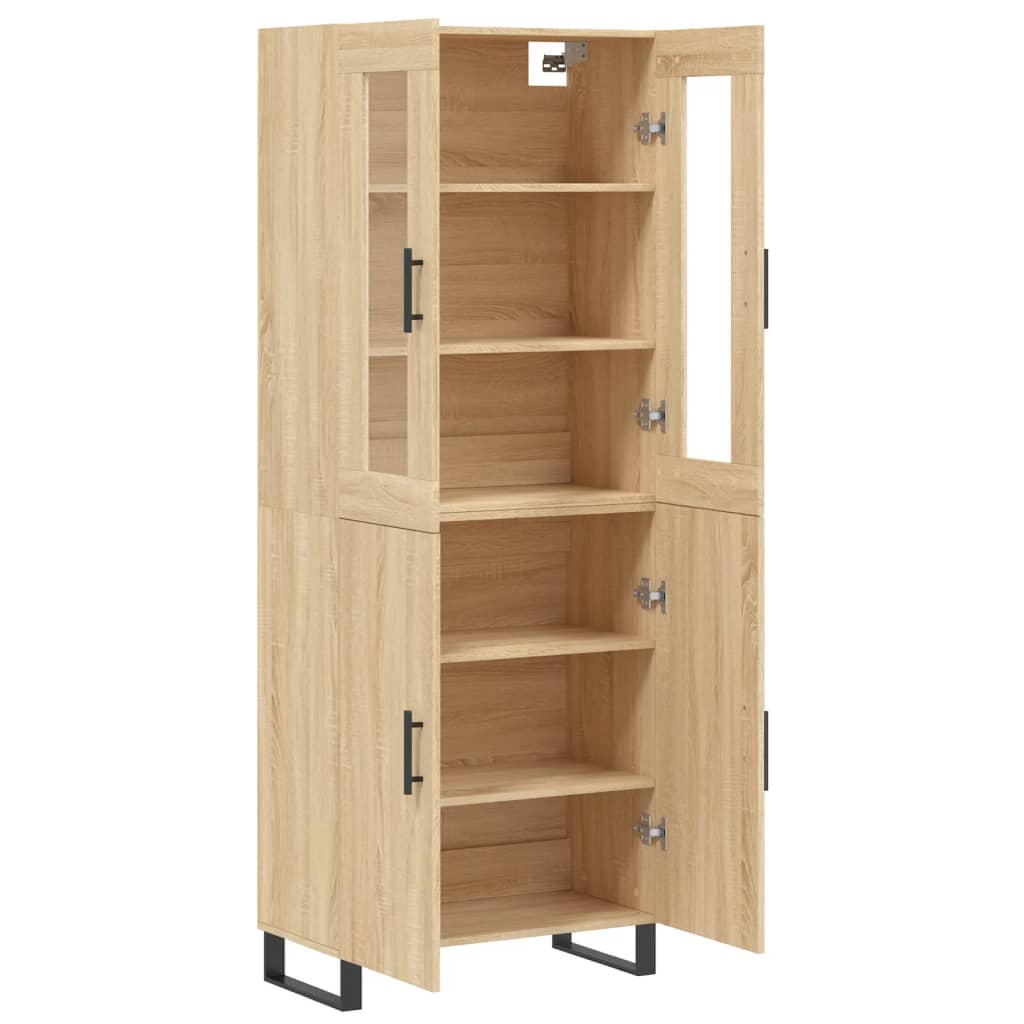 Credenza Rovere Sonoma 69,5x34x180 cm in Legno Multistrato