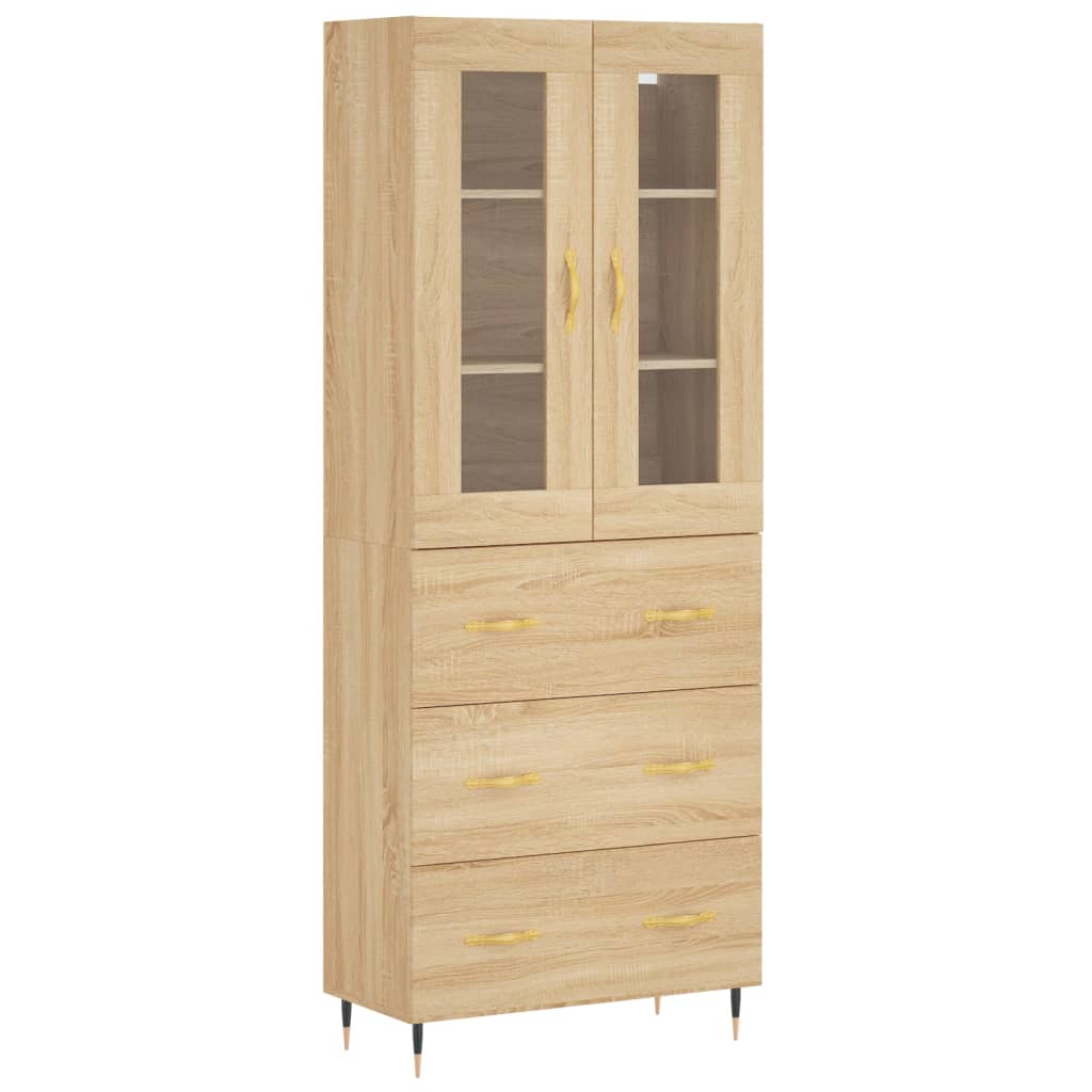 Credenza Rovere Sonoma 69,5x34x180 cm in Legno Multistrato