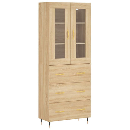 Credenza Rovere Sonoma 69,5x34x180 cm in Legno Multistrato