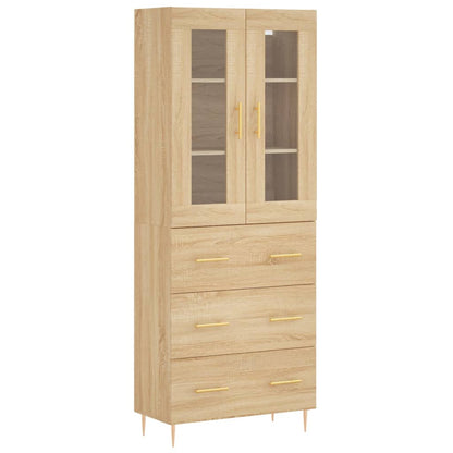 Credenza Rovere Sonoma 69,5x34x180 cm in Legno Multistrato