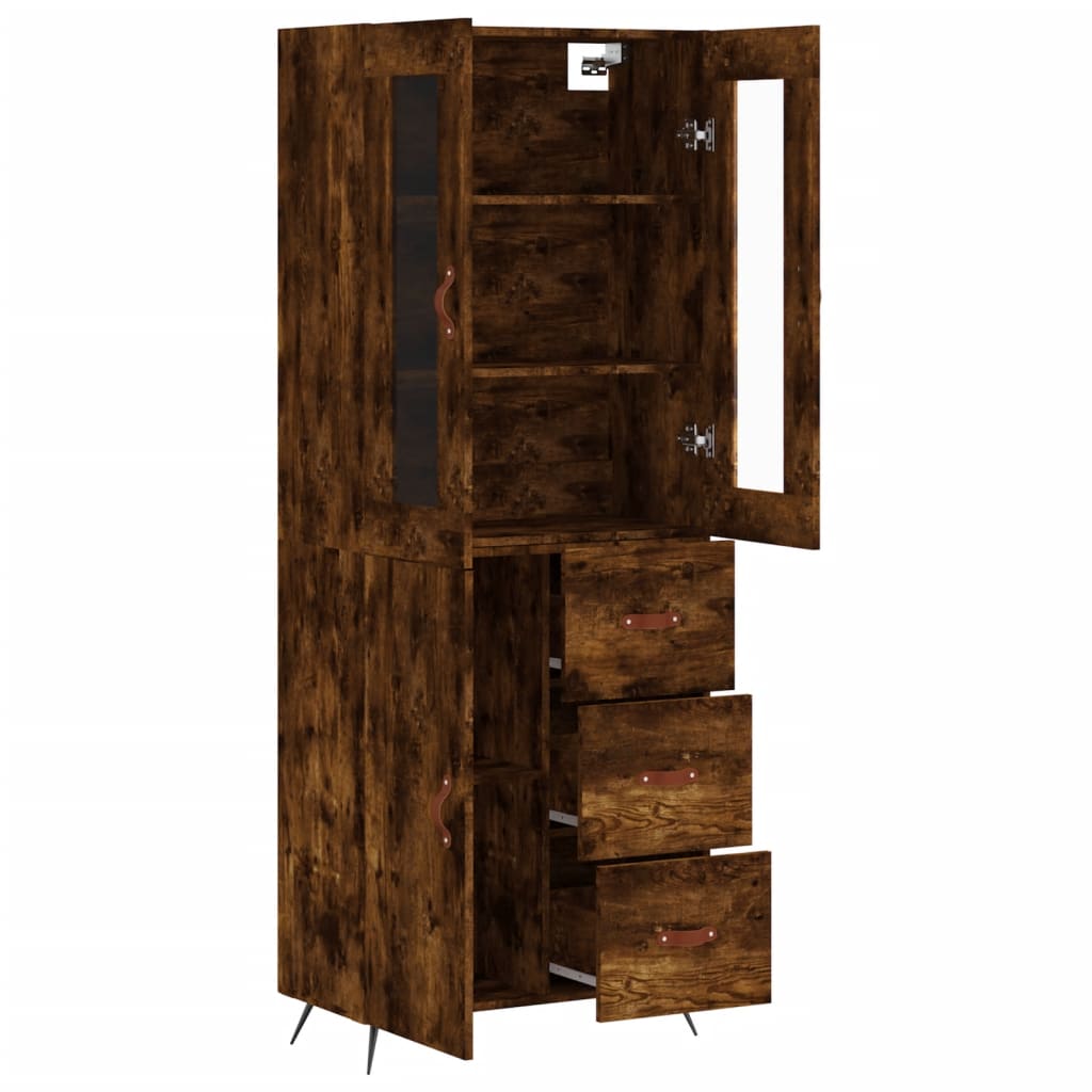 Credenza Rovere Fumo  69,5x34x180 cm in Legno Multistrato