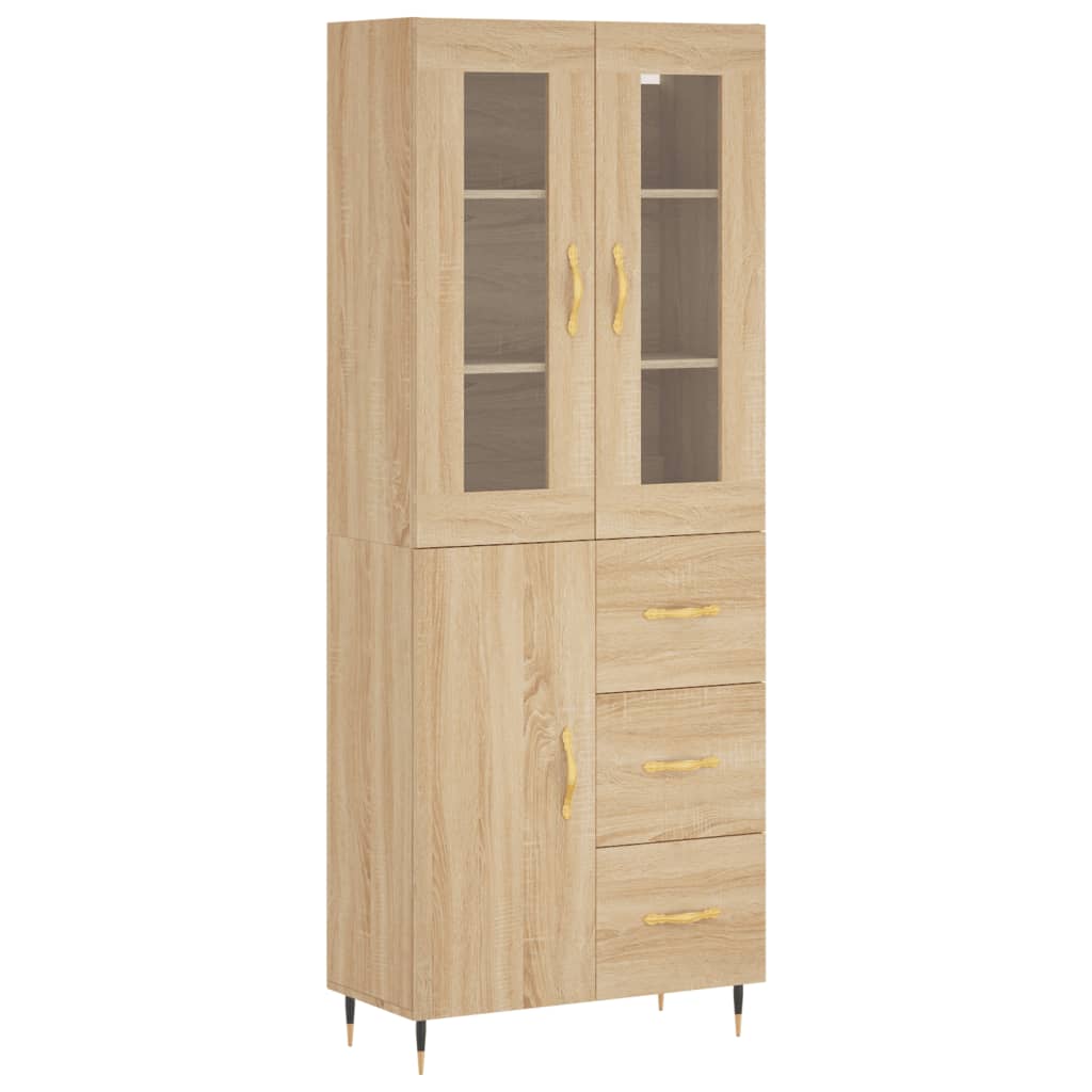 Credenza Rovere Sonoma 69,5x34x180 cm in Legno Multistrato