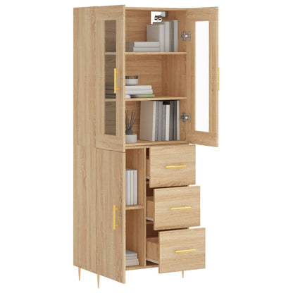Credenza Rovere Sonoma 69,5x34x180 cm in Legno Multistrato