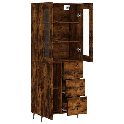 Credenza Rovere Fumo  69,5x34x180 cm in Legno Multistrato