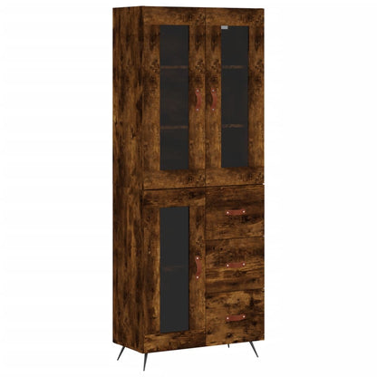 Credenza Rovere Fumo  69,5x34x180 cm in Legno Multistrato