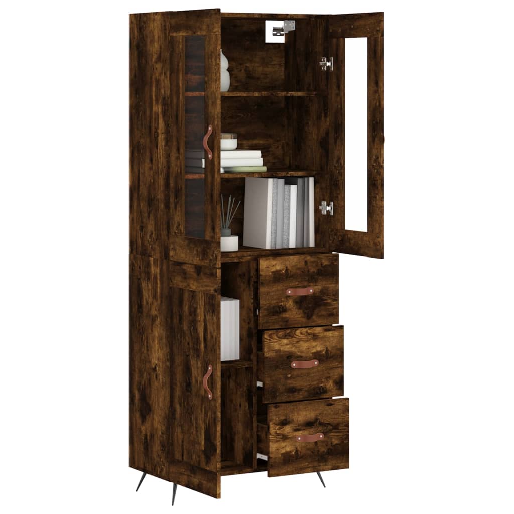 Credenza Rovere Fumo  69,5x34x180 cm in Legno Multistrato