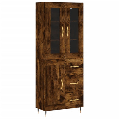 Credenza Rovere Fumo  69,5x34x180 cm in Legno Multistrato